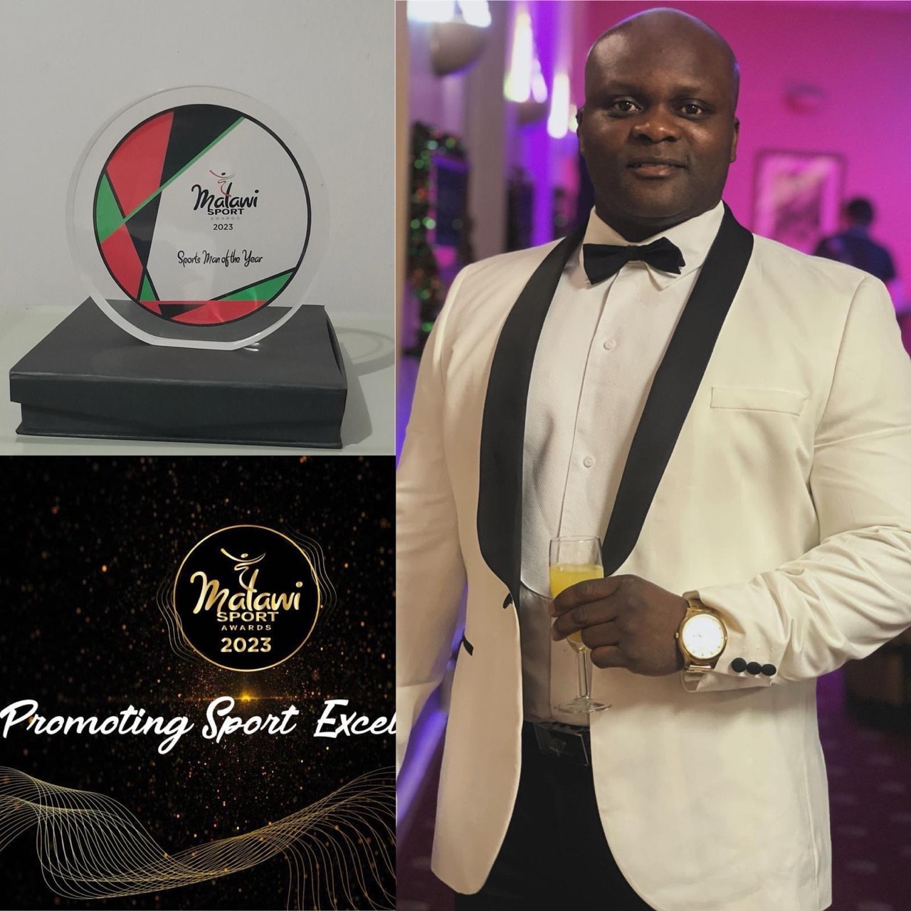 Malawi Sports Award collage with Yamie Guba